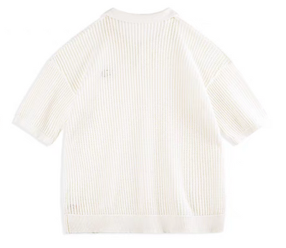 Hollow-Knit Short Sleeve Polo