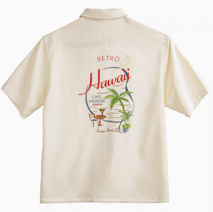 Retro Hawaii Embroidered Short Sleeve Shirt