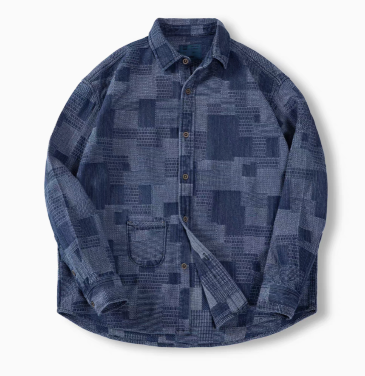 Patchwork Indigo Denim Shirt