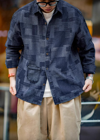 Patchwork Indigo Denim Shirt