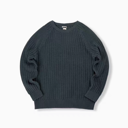 Waffle Knit Crewneck Sweater