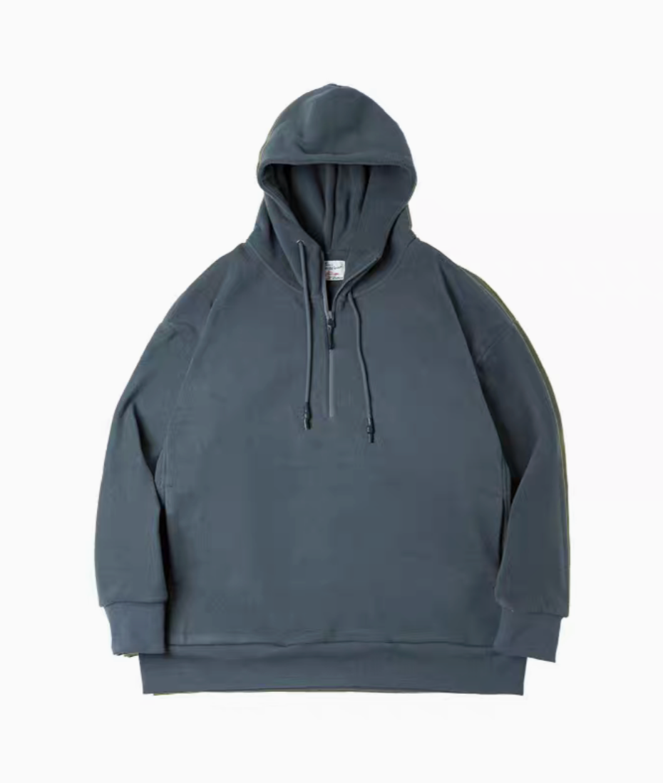 Vintage Half-Zip Fleece Hoodie