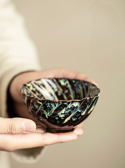 Nine-Color Glaze Variation Tea Cup Set