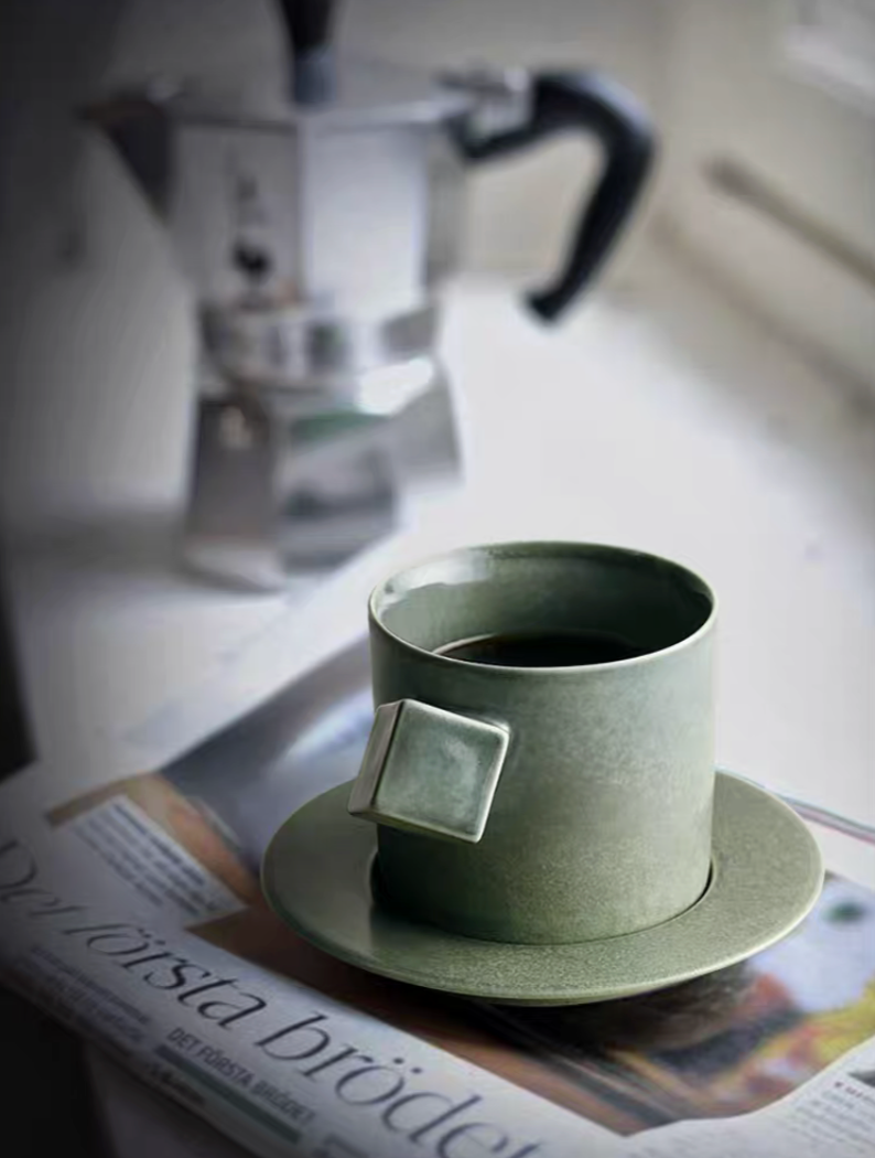 Modern Minimalist Ceramic Cup &amp; Saucer Set