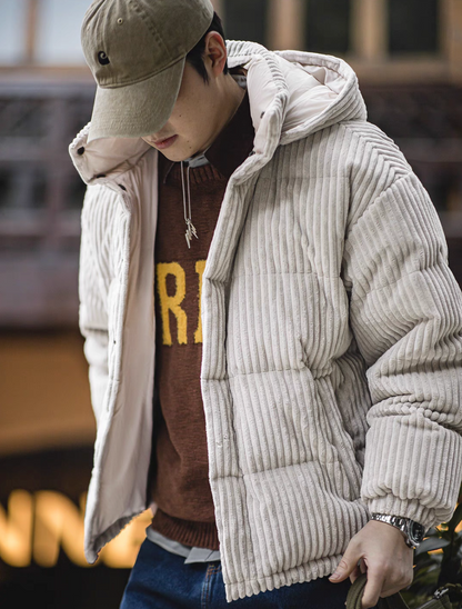 Luxurious Corduroy Down Jacket