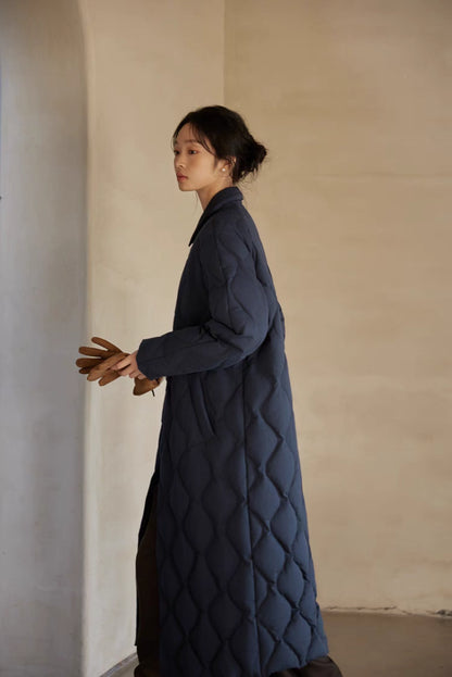 Gourd Stitch Longline Coat