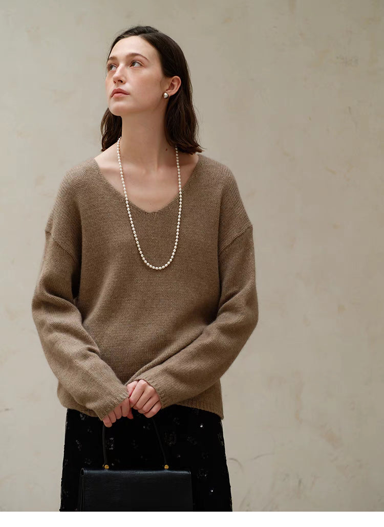 Sophisticated Comfort V-Neck Wool Sweater