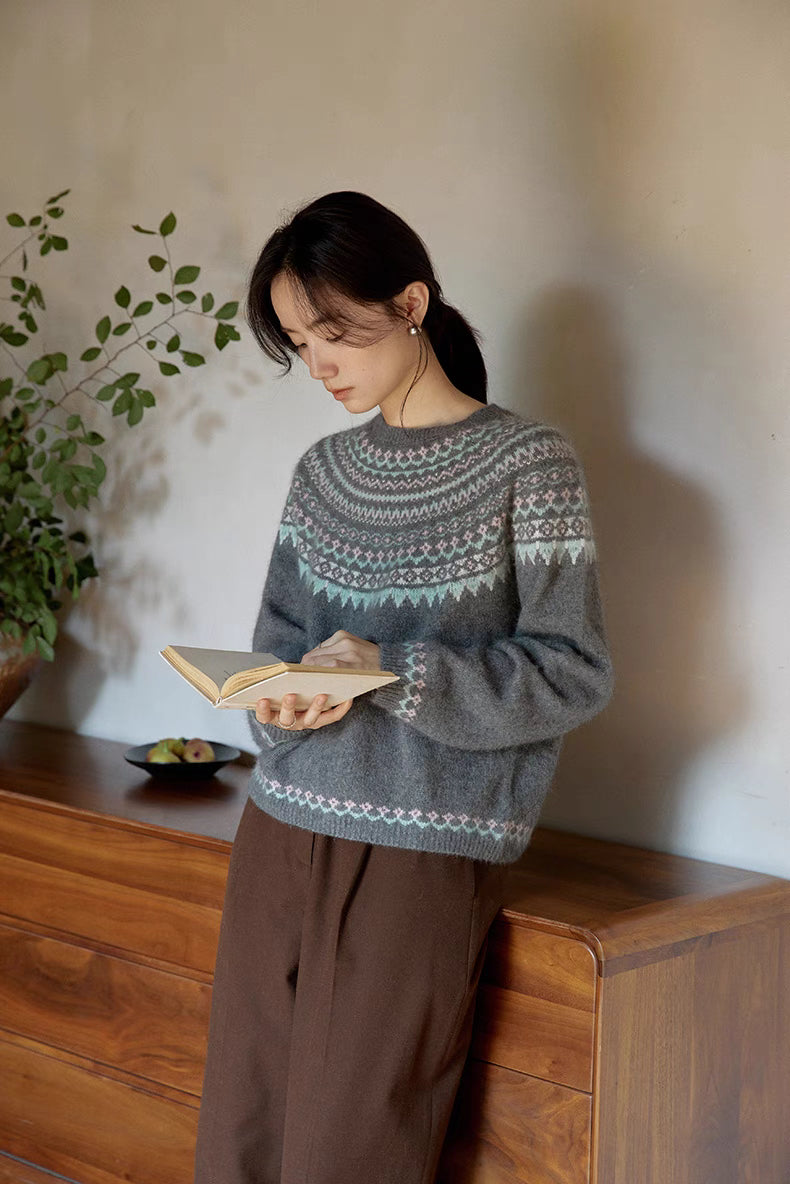 Frosted Peaks Fair Isle Sweater