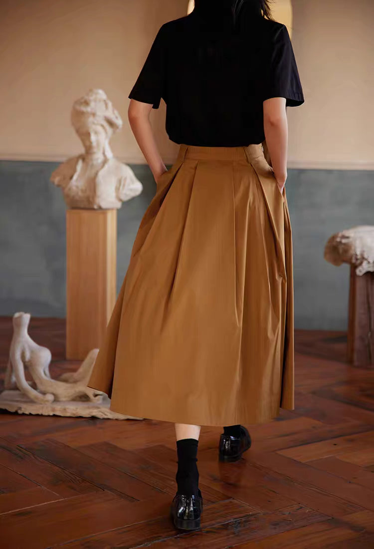 The Sculptural Pleat A-Line Skirt