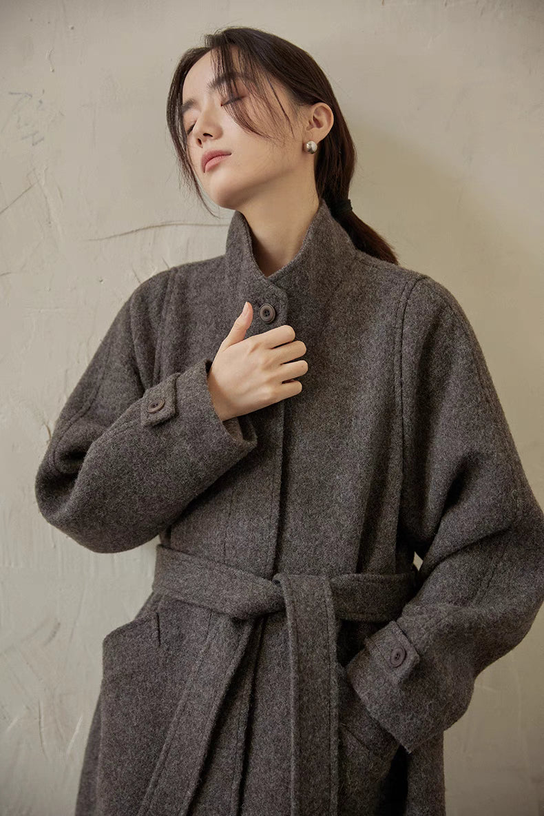 Ashen Wool Belted Jacket