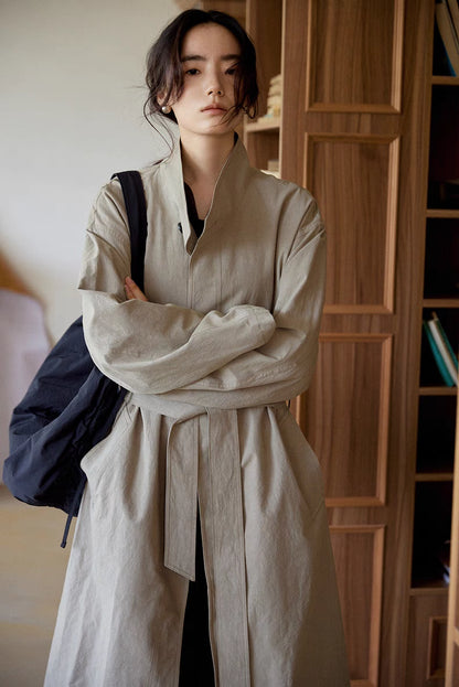 Vintage-Wash Linen Trench