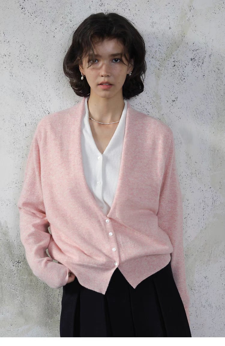 Textured Wool Buttoned Cardigan