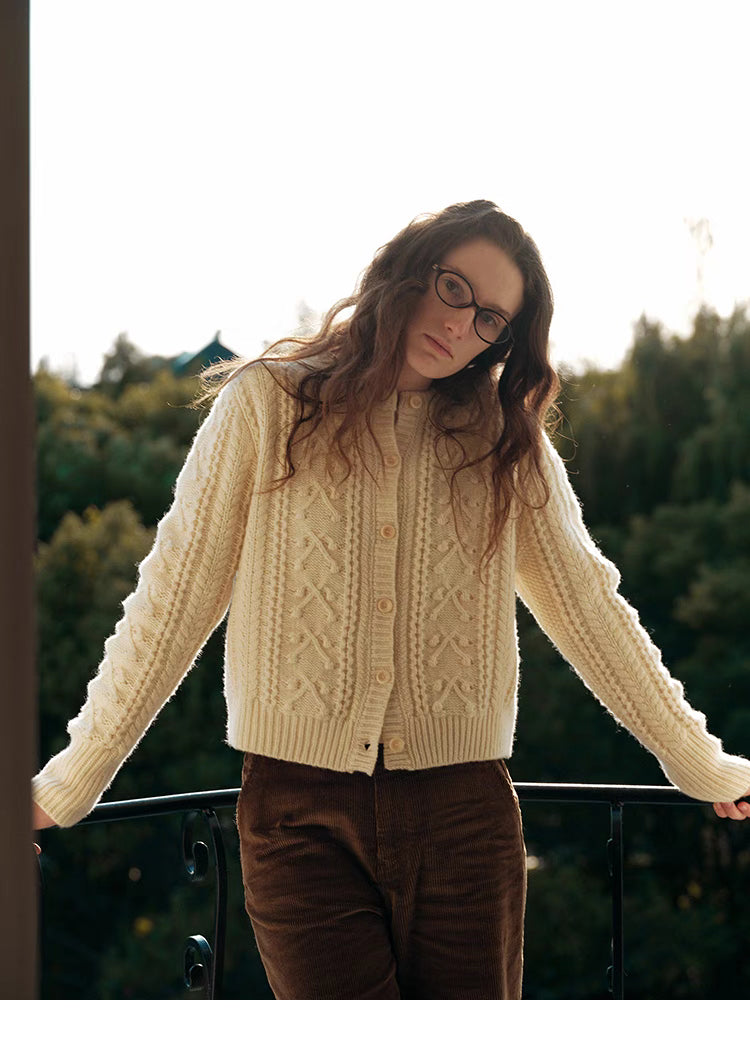 Vintage-Inspired Cable-Knit Cardigan