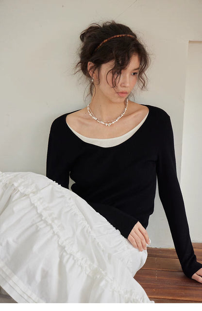 Layered Elegance Knit Top