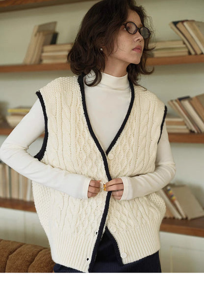 Textured Cable Knit Cardigan