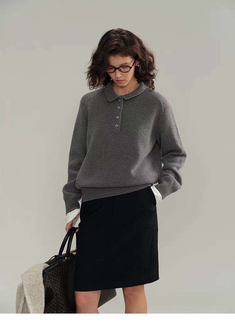 Chic Cropped Wool Polo