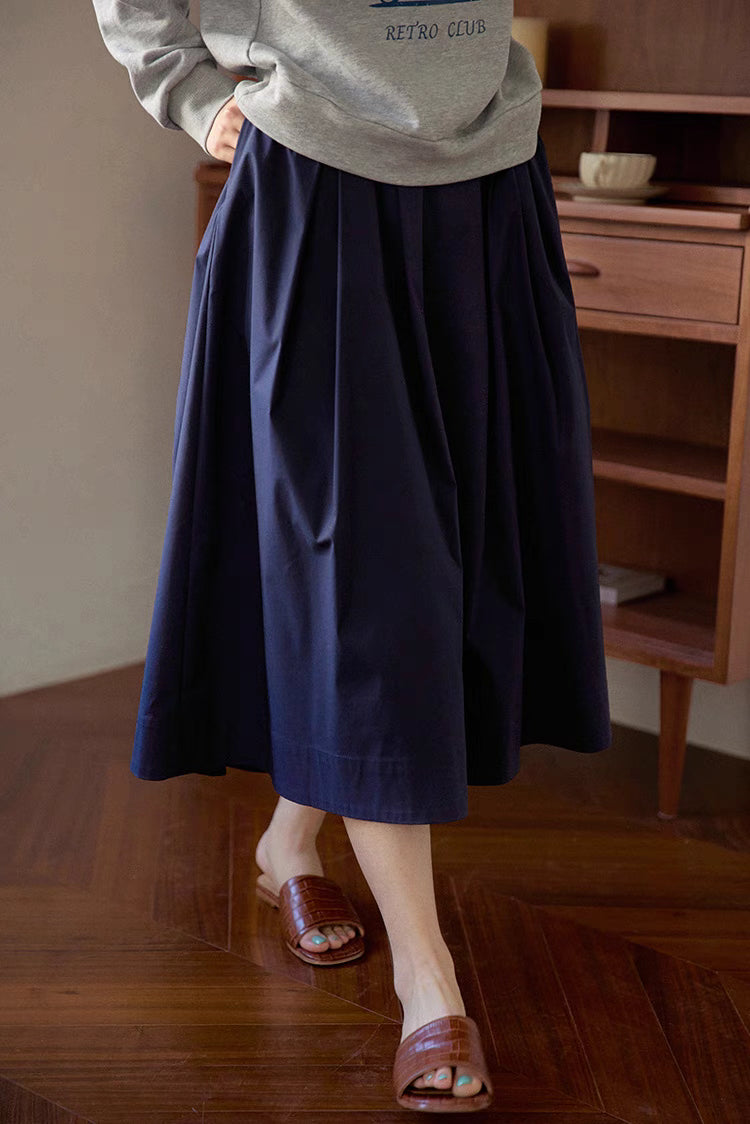 The Sculptural Pleat A-Line Skirt