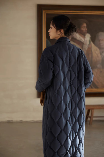 Gourd Stitch Longline Coat