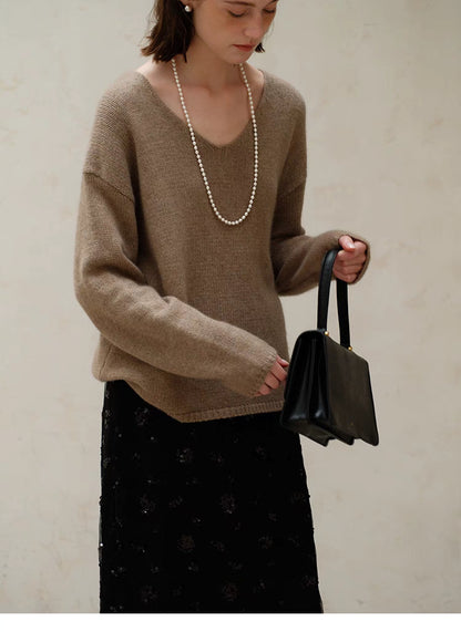 Sophisticated Comfort V-Neck Wool Sweater