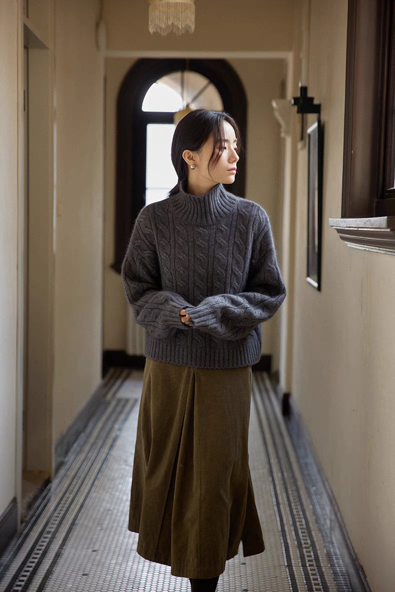 Fjord Cable-Knit Wool Turtleneck