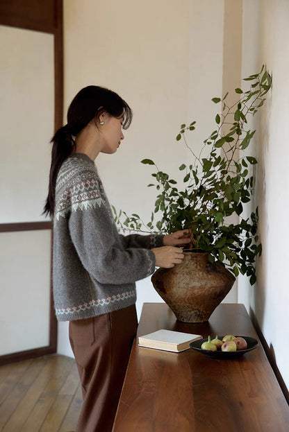 Frosted Peaks Fair Isle Sweater