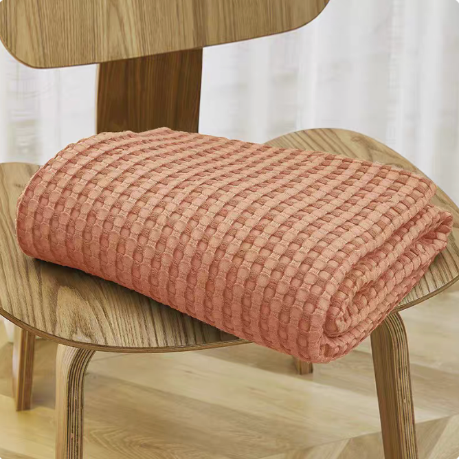 Bamboo Fiber Cotton Waffle Sofa Throw