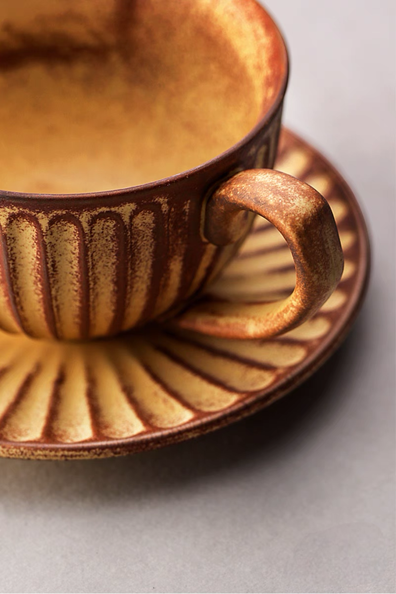 Striped Ceramic Cappuccino Art Cup