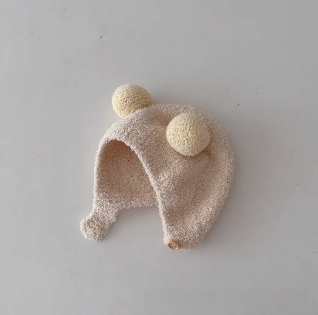 Baby Ear Protection Pom Pom Hat