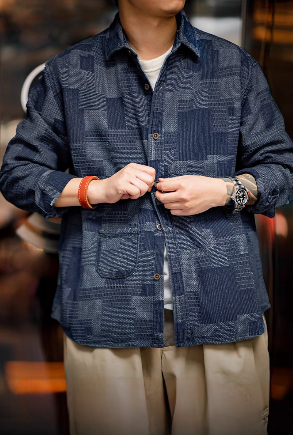 Patchwork Indigo Denim Shirt