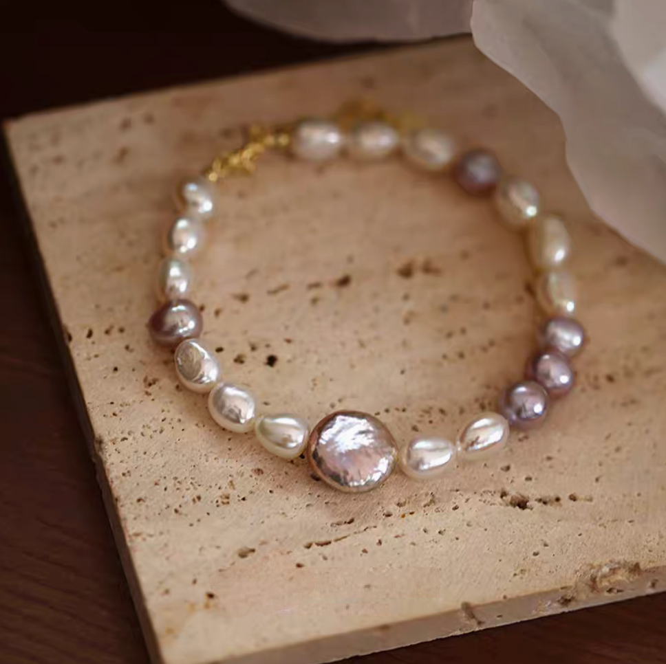 Lavender Baroque Pearl Bracelet