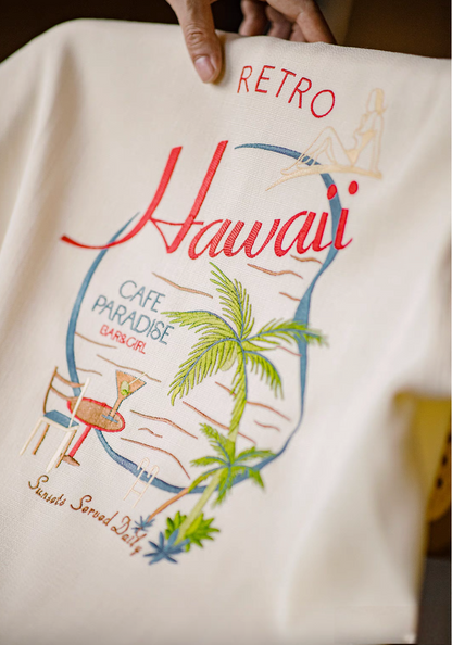 Retro Hawaii Embroidered Short Sleeve Shirt