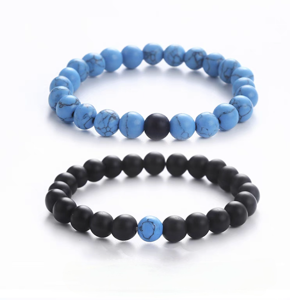 Dual Tone Turquoise Minimalist Bracelet