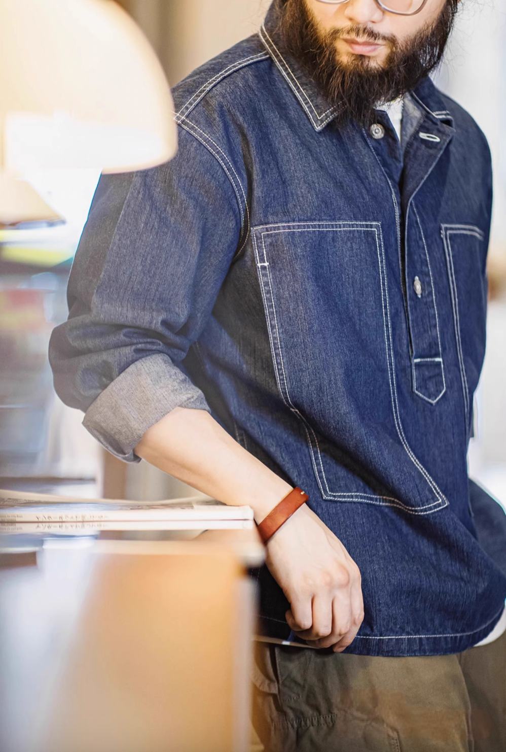 Denim Pullover Work Shirt