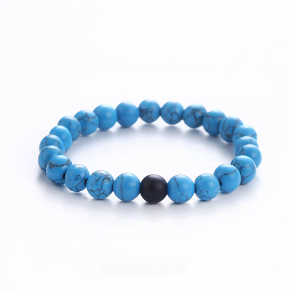 Dual Tone Turquoise Minimalist Bracelet