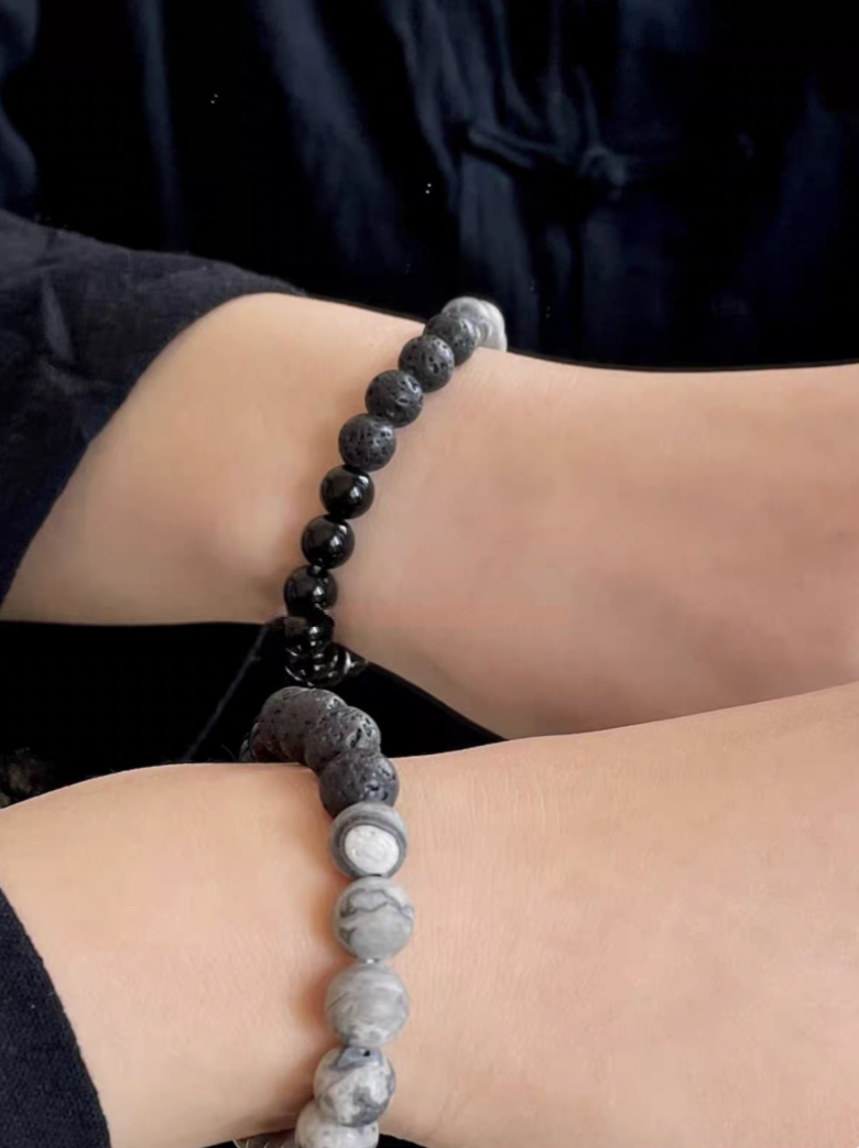 Black Beach Onyx Volcanic Stone Bracelet