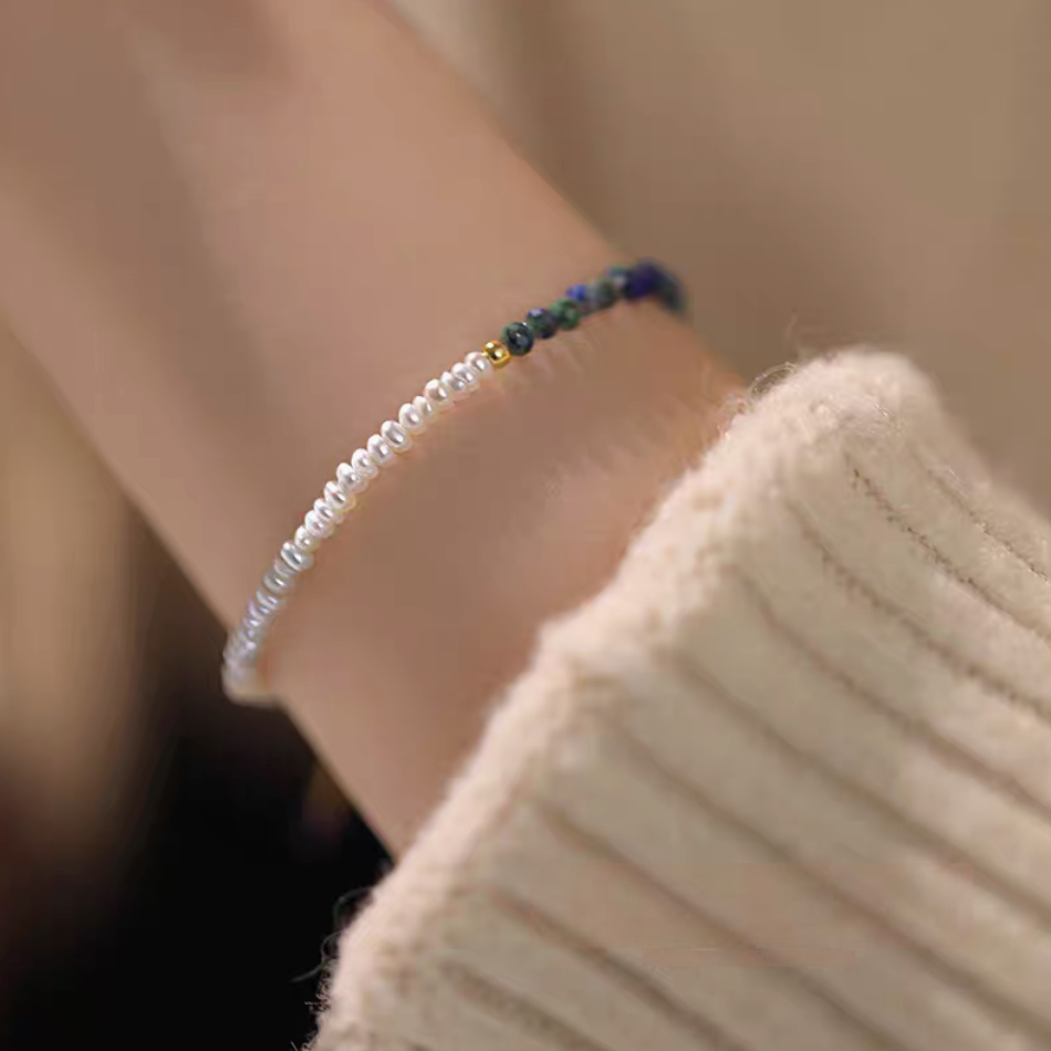 Lapis Pearl Bracelet