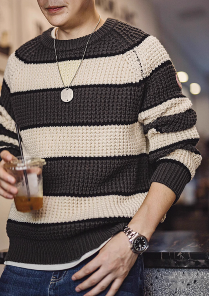 Waffle Ridge Stripe Sweater