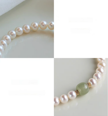 Vintage Jade and Pearl Bracelet