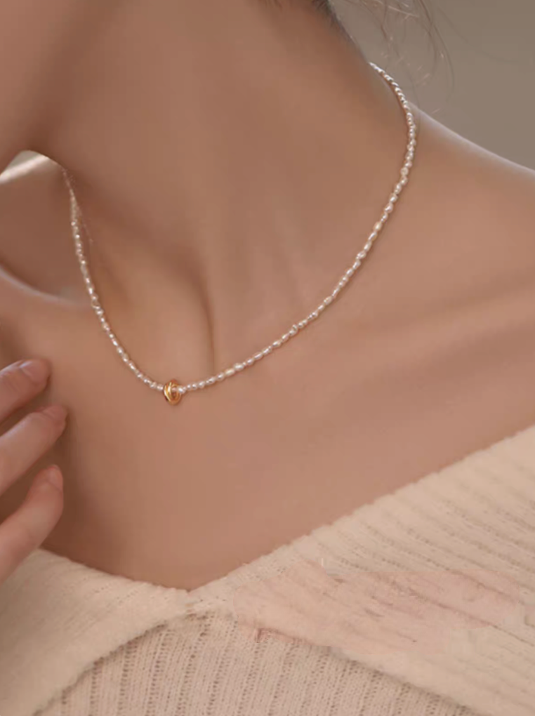 Golden Knot Freshwater Pearl Necklace