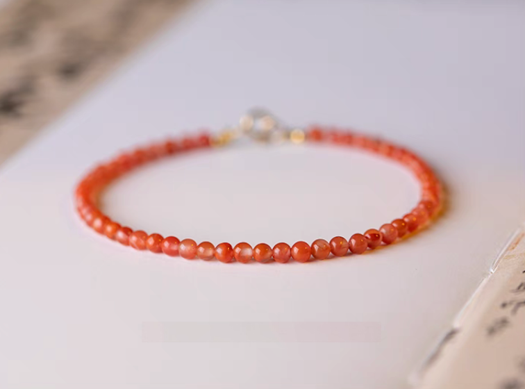 Natural Red Agate Bracelet