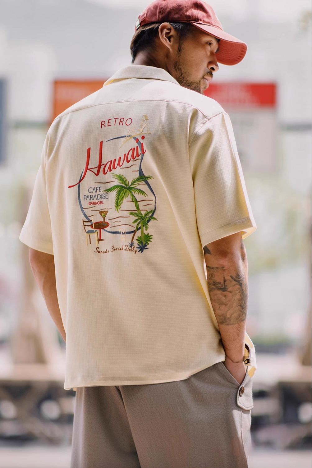 Retro Hawaii Embroidered Short Sleeve Shirt