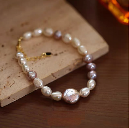 Lavender Baroque Pearl Bracelet