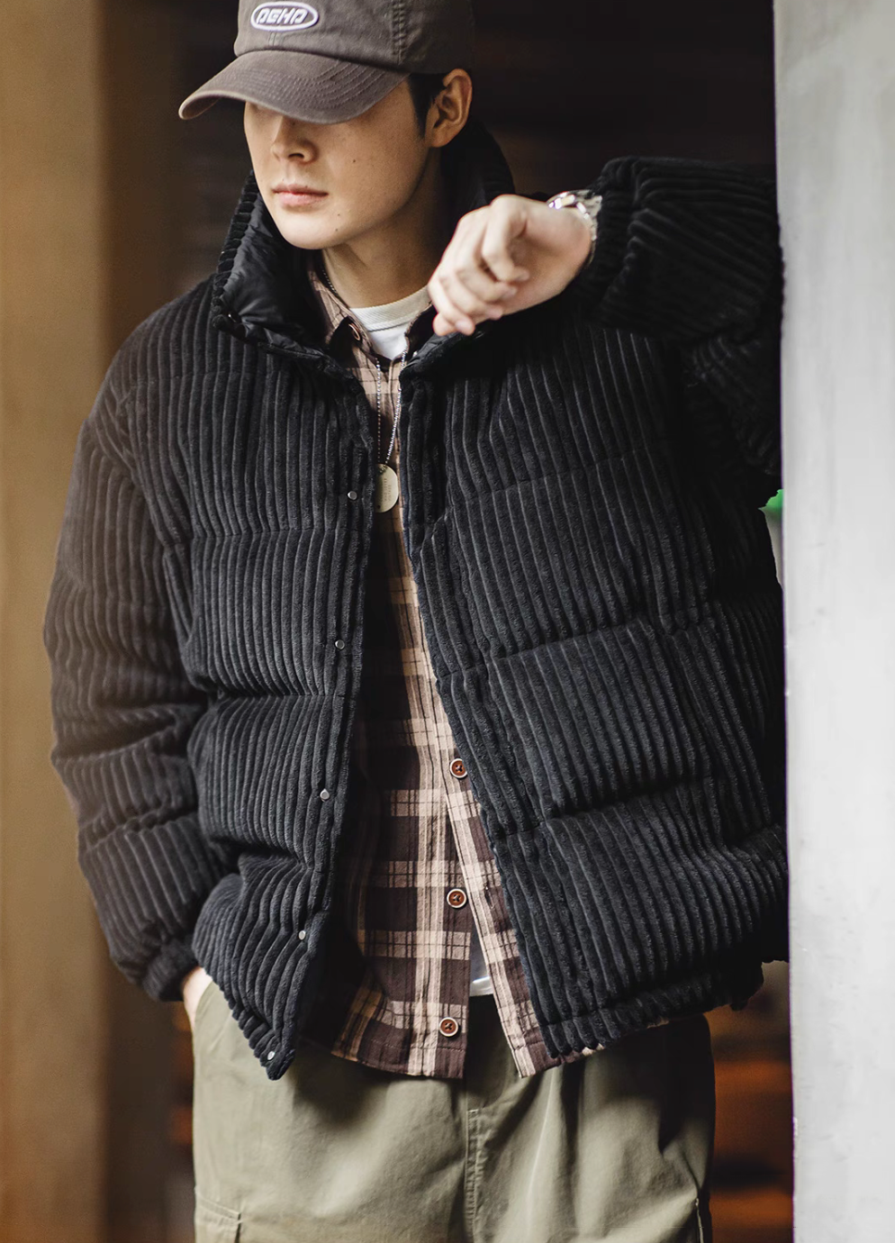 Luxurious Corduroy Down Jacket