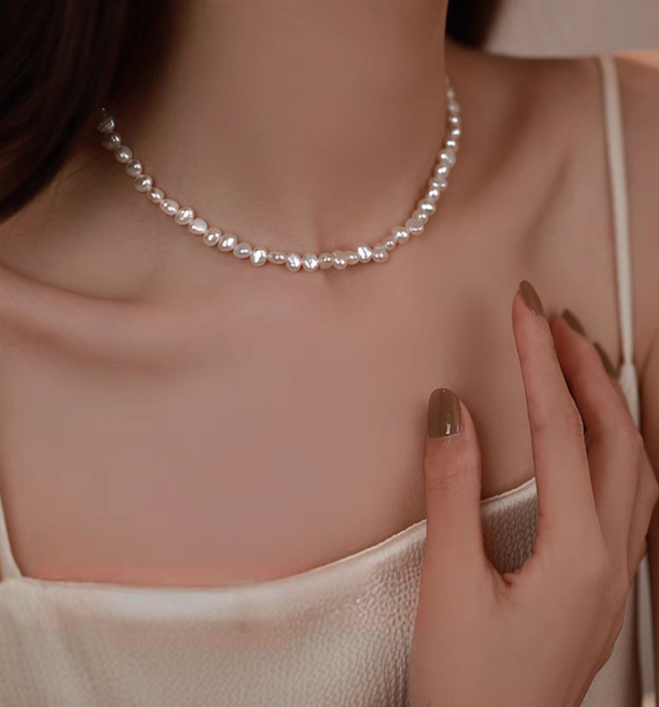 Timeless Baroque Pearl &amp; Silver Necklace