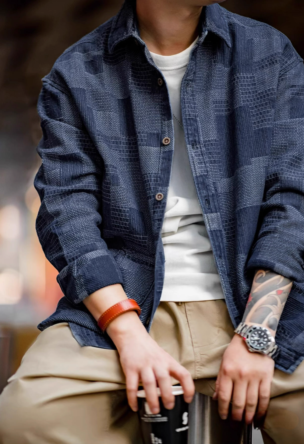 Patchwork Indigo Denim Shirt