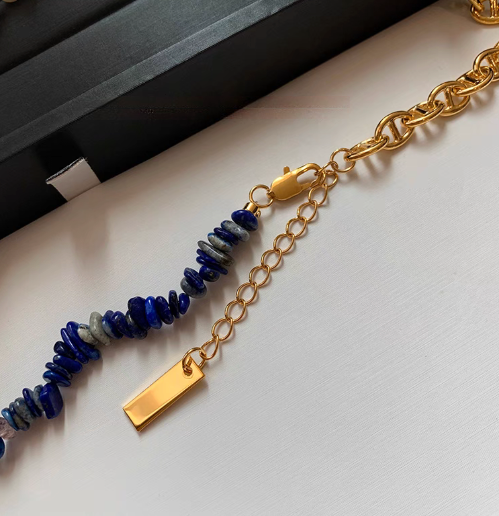 Luxe Lapis &amp; Pearl Harmony Necklace