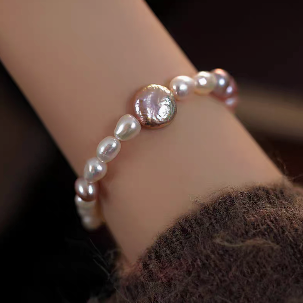 Lavender Baroque Pearl Bracelet