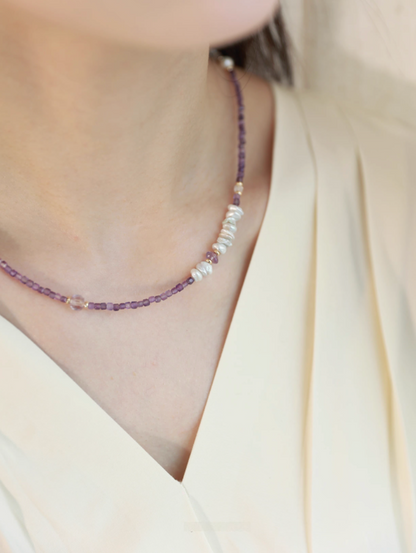 Elysian Amethyst Pearl Choker