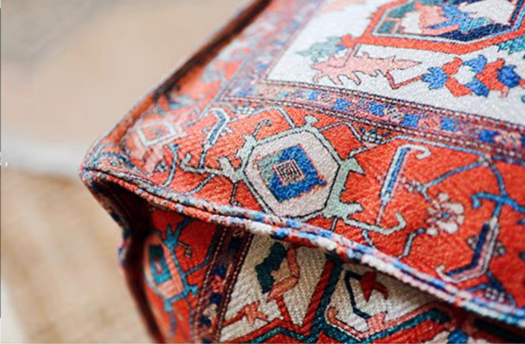 Vintage-Inspired Fabric Pouf