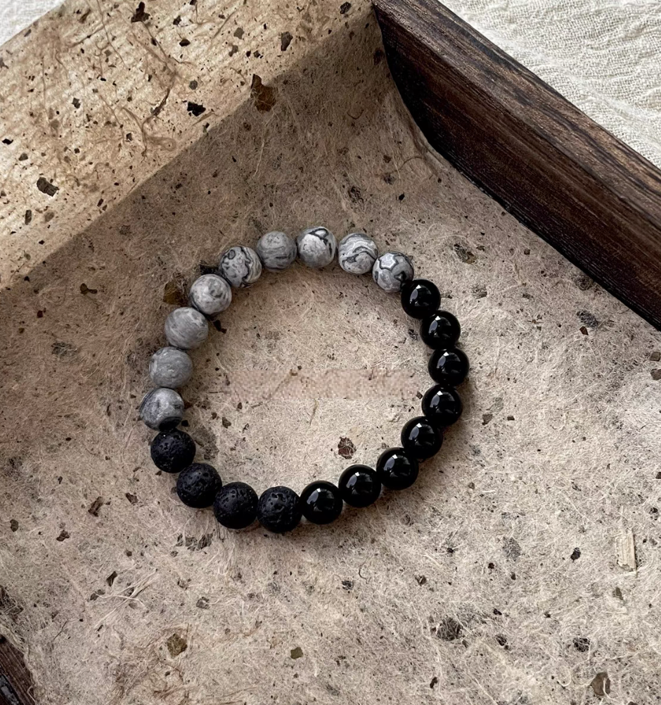 Black Beach Onyx Volcanic Stone Bracelet